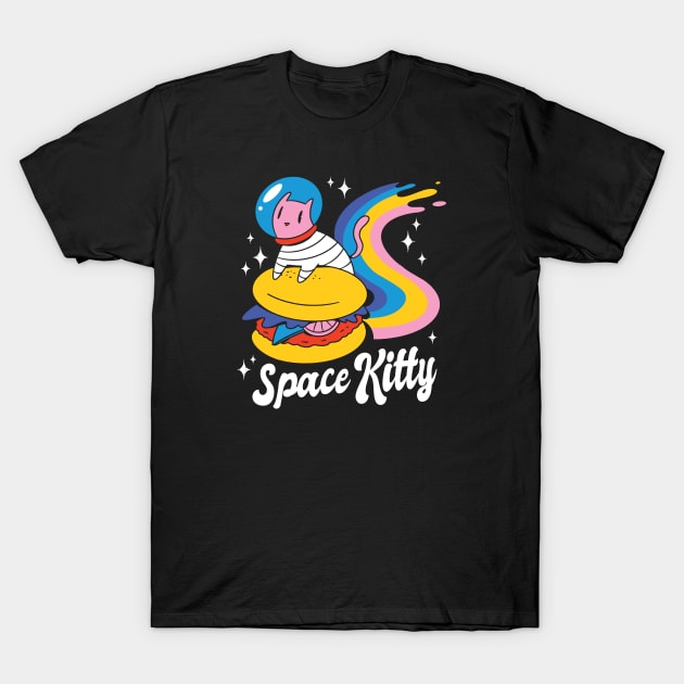 Space Kitty Outer Space T-Shirt by JFDesign123